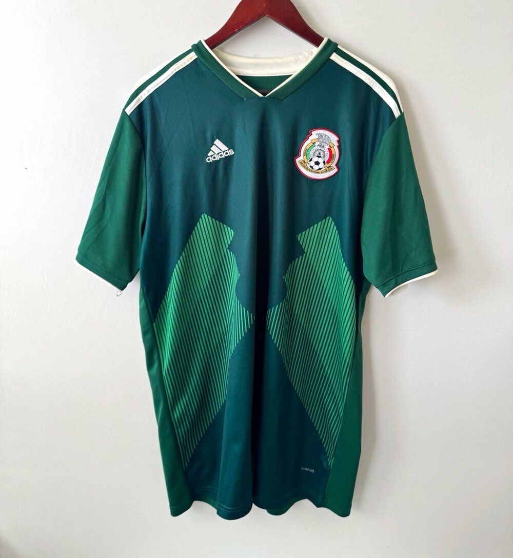 Adidas Mexico 2018 World Cup Home Soccer Jersey Green Men 3XL FIFA Patches